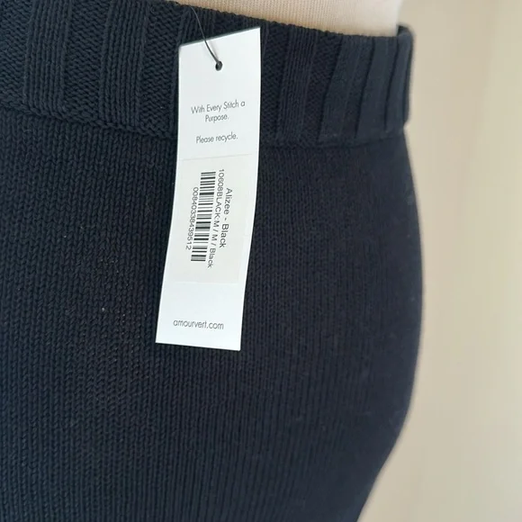 NWT Amour Vert 100% Organic Cotton Alizee Skirt, Medium, Black - Picture 4 of 8
